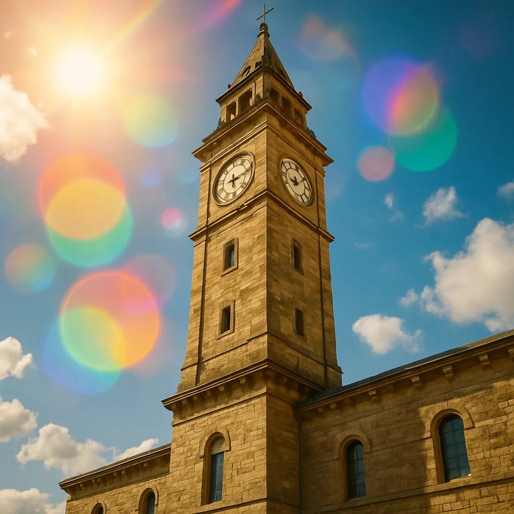 Tall Clock Tower in a Historic Stone