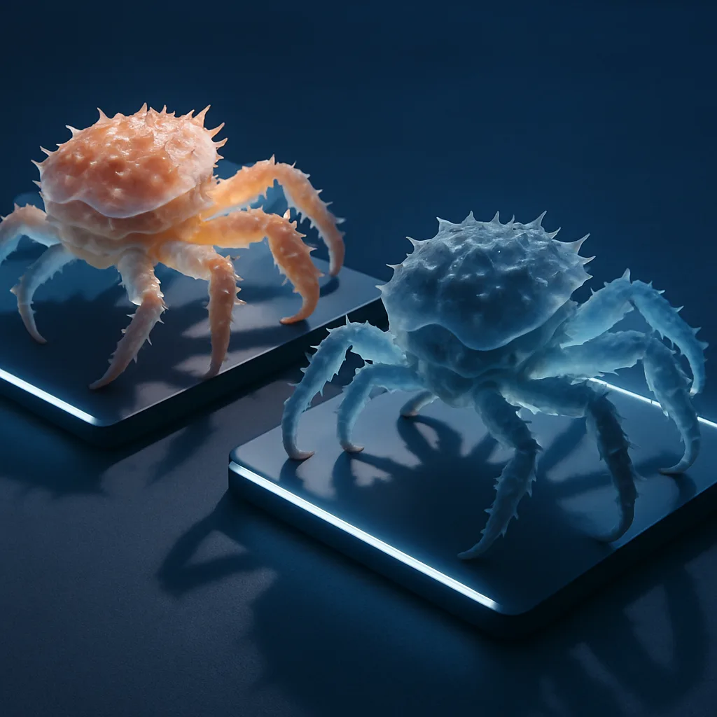 Two Diverse King Crabs