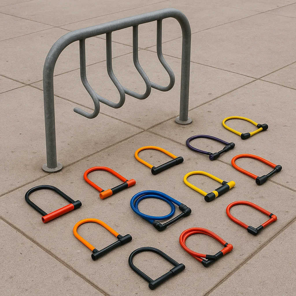 Collection of Bike Locks Lying on the Ground