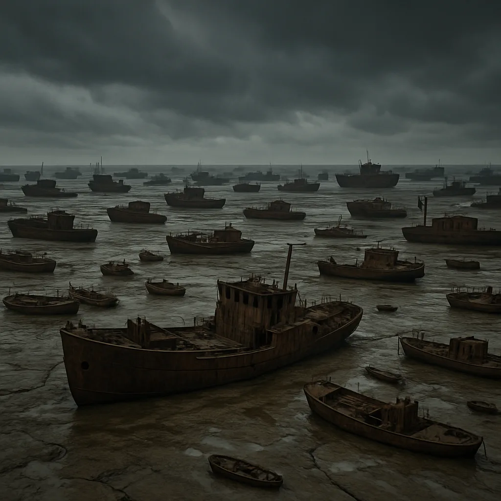 Immense Graveyard of Countless Rusting Shipwrecks Lies