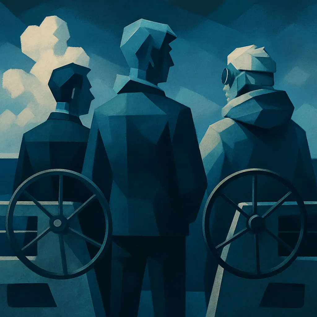 Three Figures Interact near the Dual Aft Helm Stations