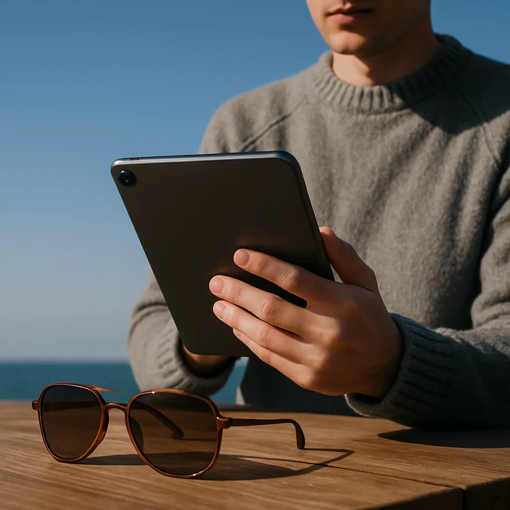 Individual Engrossed in their Sleek Tablet