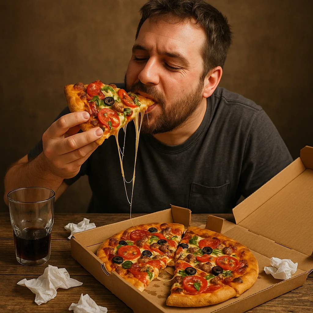 Man Is Seated at a Rugged Wooden Table
