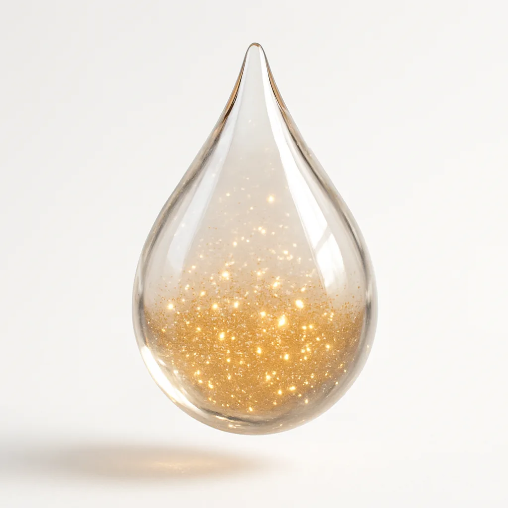 Incredibly Realistic 3D Representation of a Glass Teardrop Suspended Gracefully