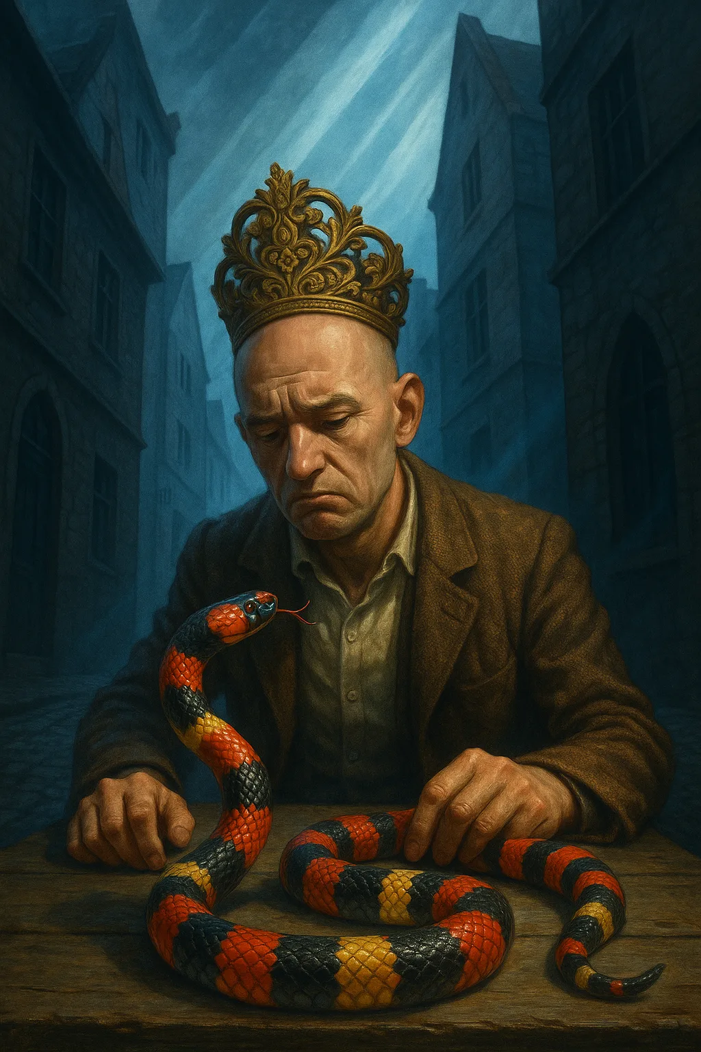 Early 20th-century Everyman Thinker with a Bald