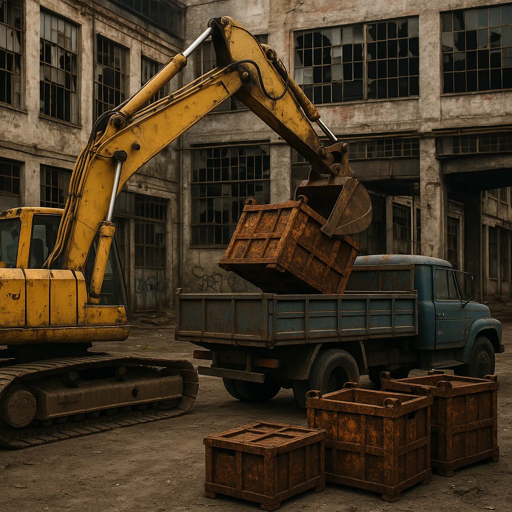 Rugged Industrial Scene Depicts a Matte Yellow Excavator