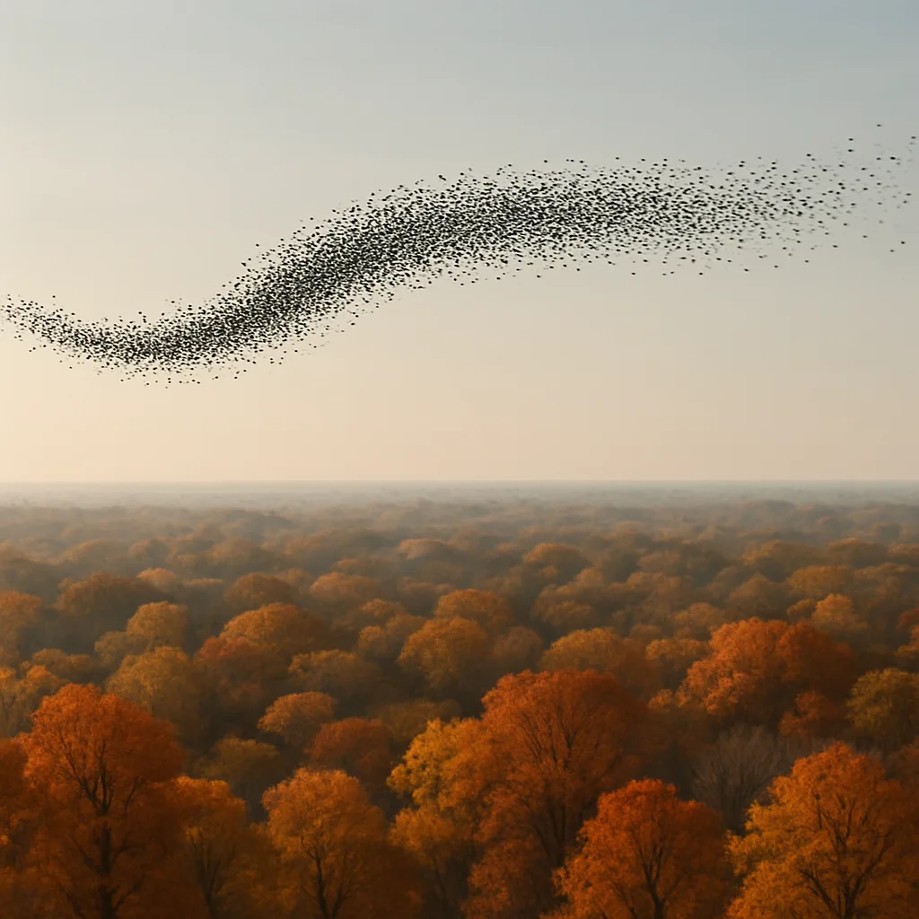 Vast Flock of Migratory Birds