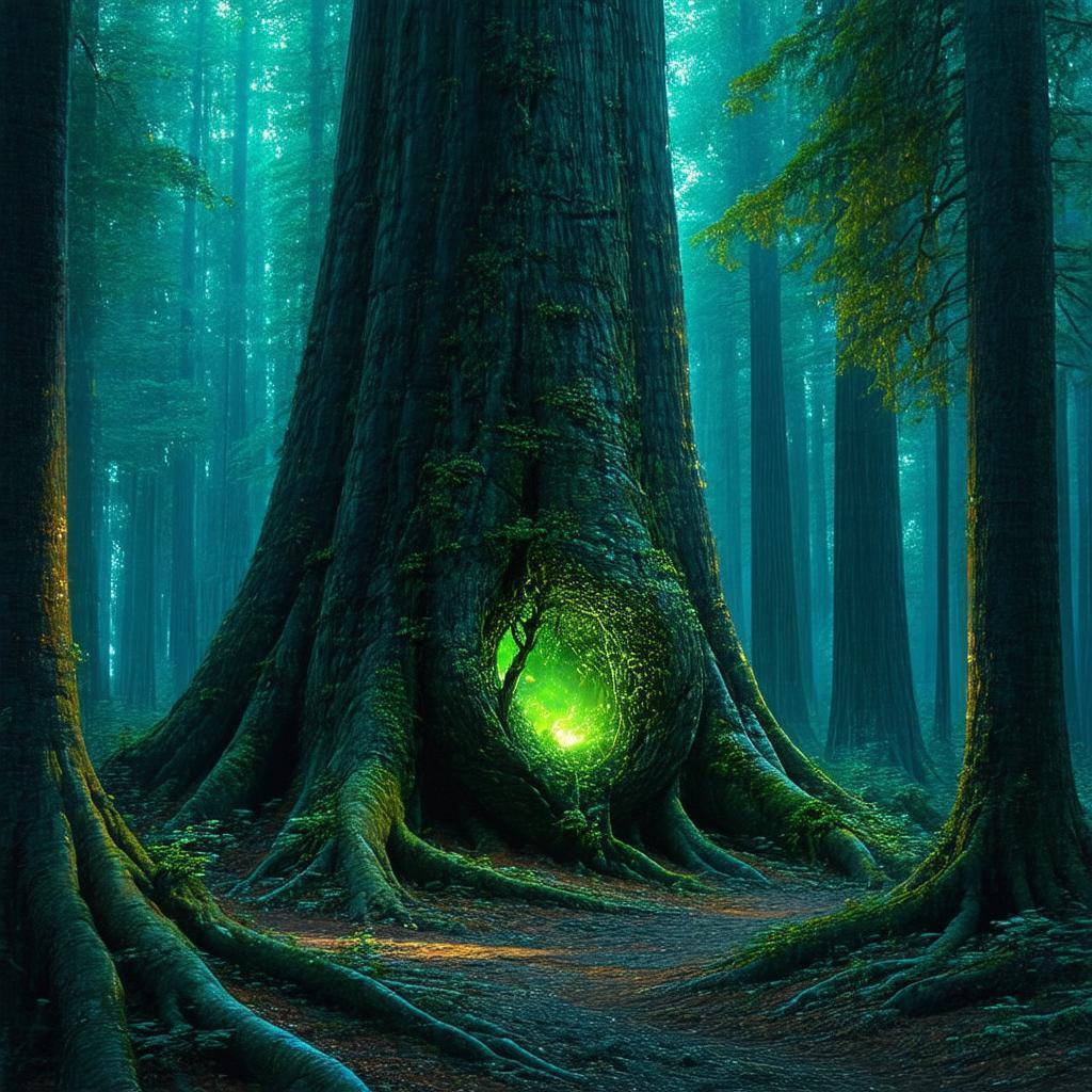 Glowing Pod Deep in an Ancient Forest