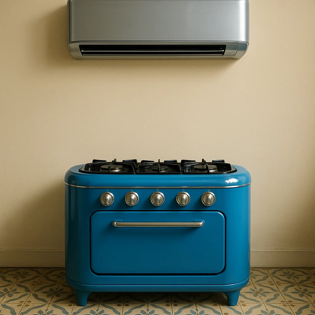 Shiny Silver Air Conditioner