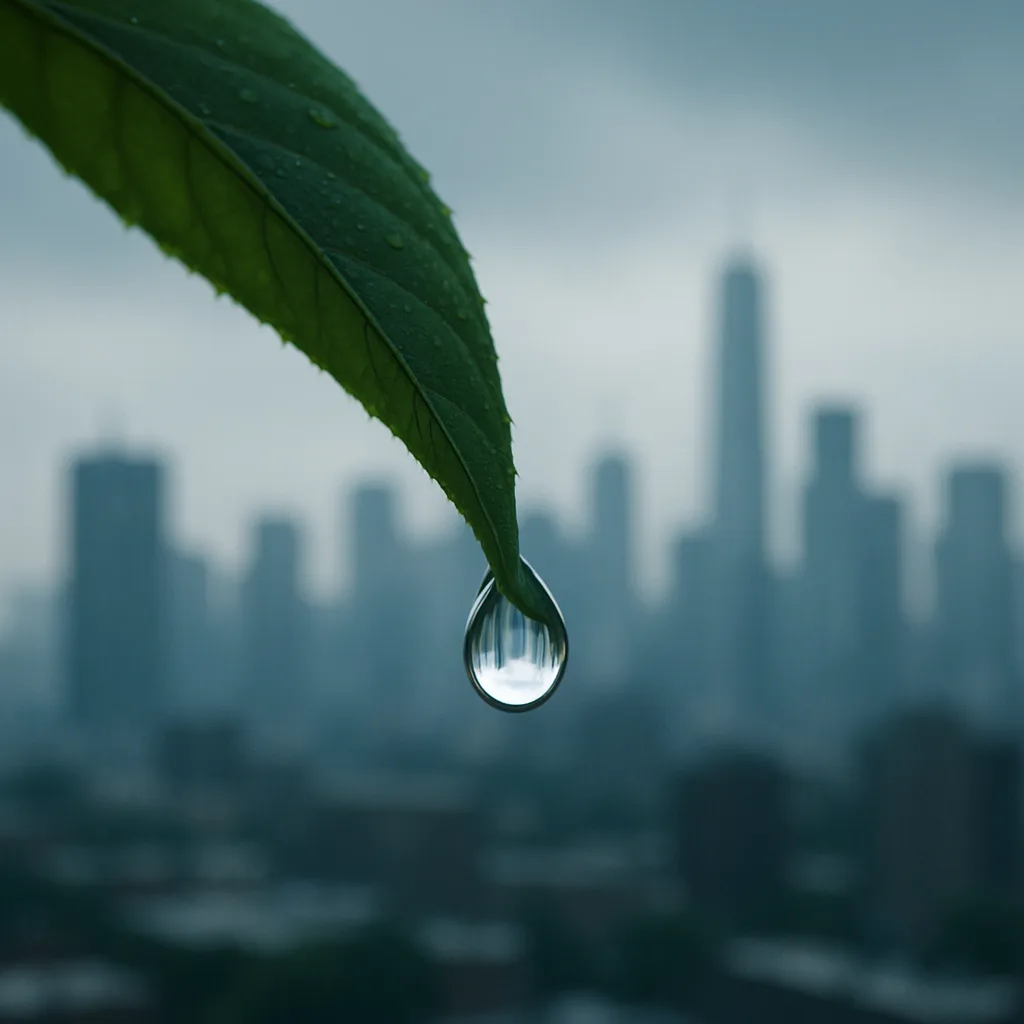 Detailed View of a Raindrop