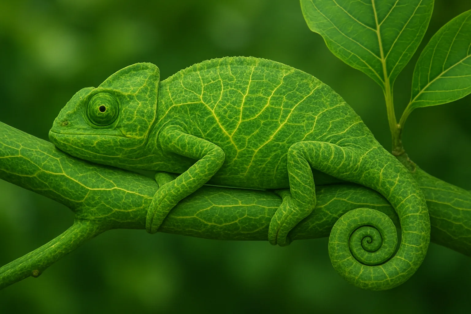 Chameleon Whose Skin Tone and Pattern Harmonize Perfectly
