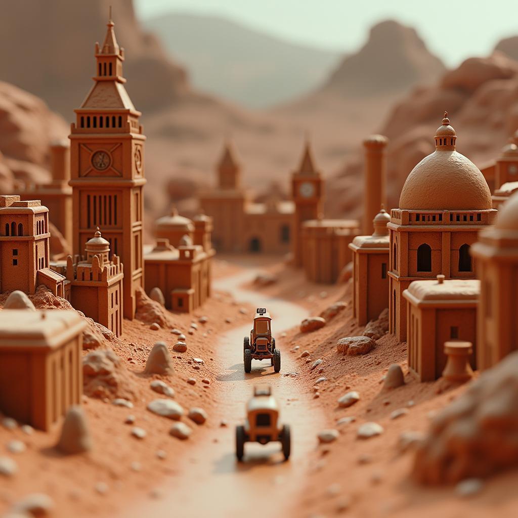 Clay London Landmarks on Martian Soil