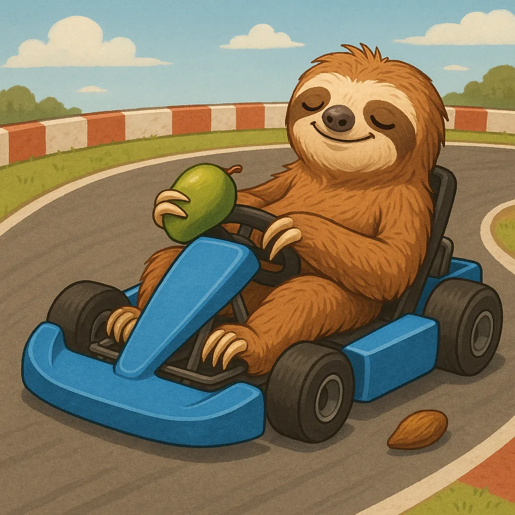 Relaxed Sloth with Messy Chestnut-colored Fur and a Calm Grin