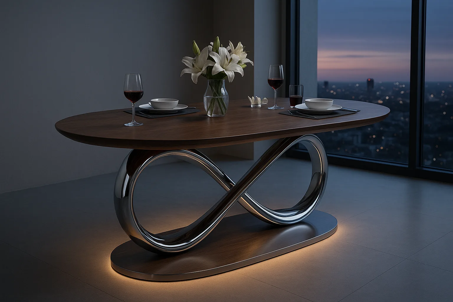 Graph of a Modern Dining Table Modeled After the Seamless