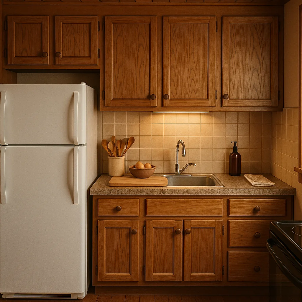 Cozy Kitchen with Wooden Cabinets