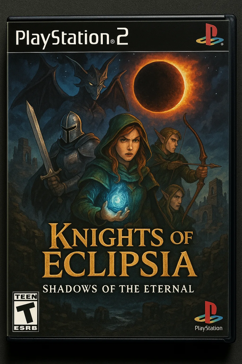 PS2 Game Cover for "Knights of Eclipsia