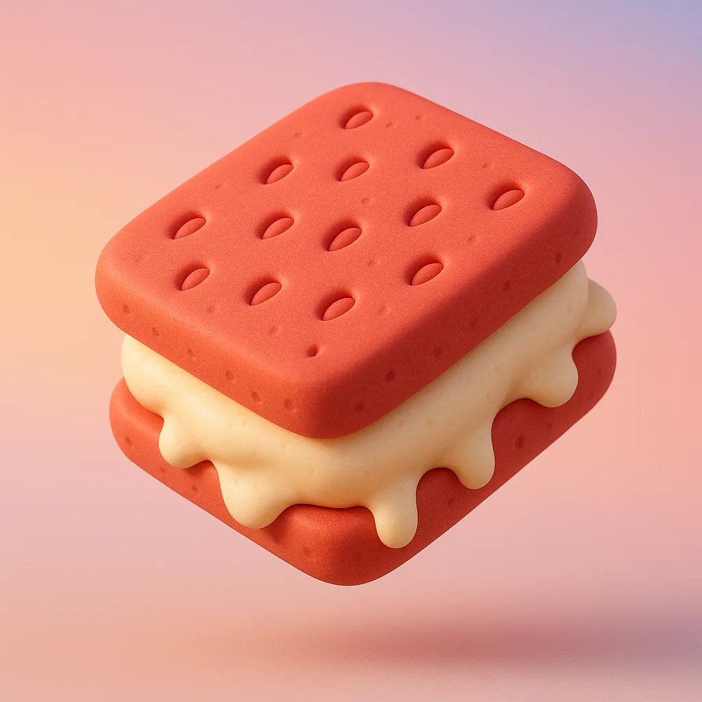 Turn the [🍓] into a Delightful Ice Cream Sandwich
