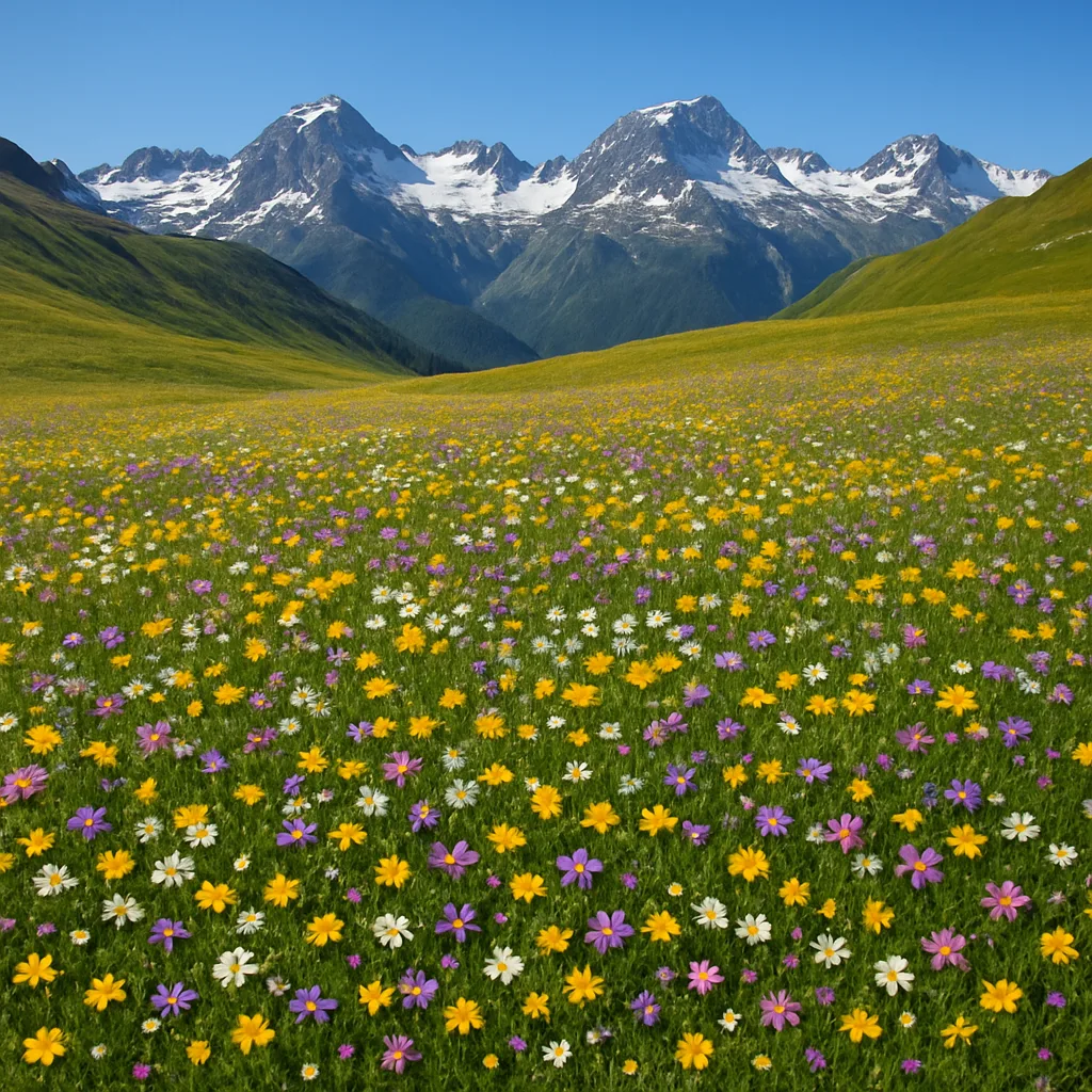 Myriad Tiny Wildflowers Blanket a Vast