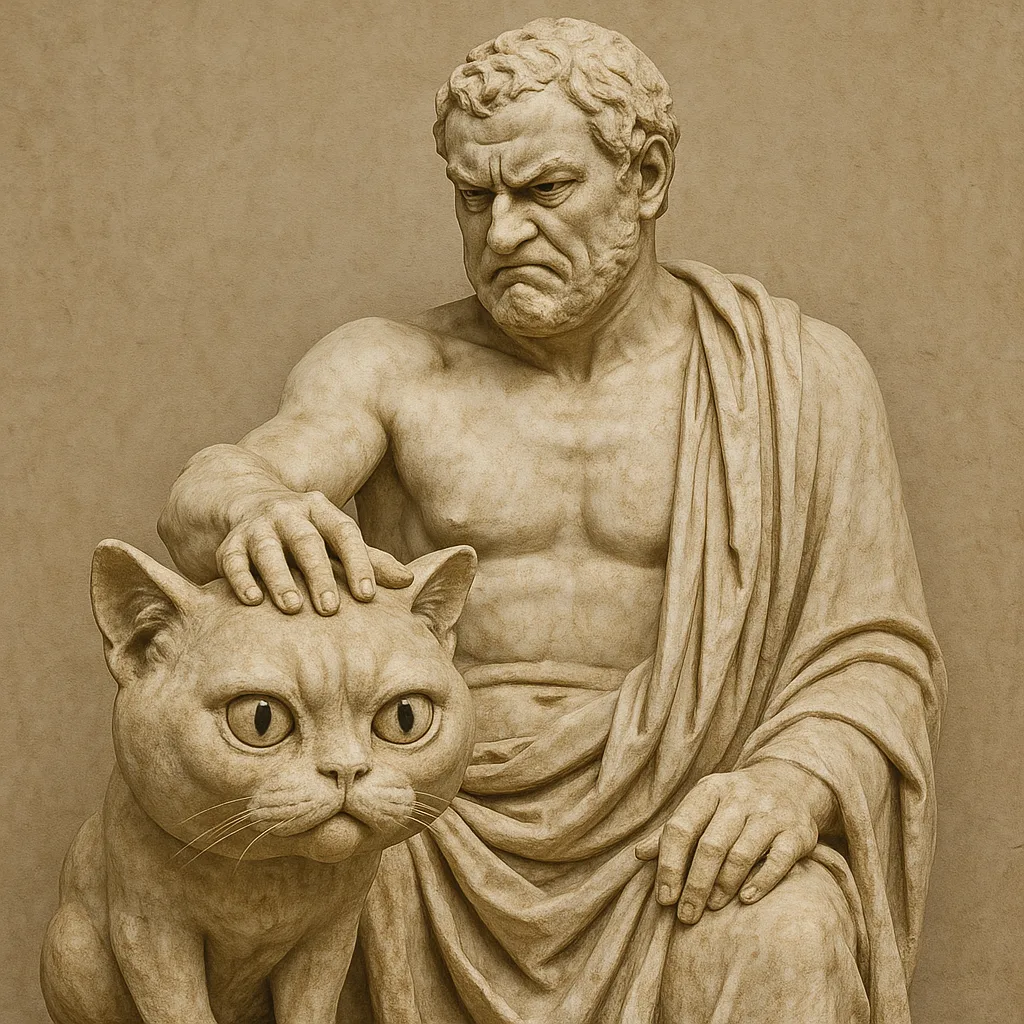 Sculpture from Ancient Greece Illustrating a Man Intently