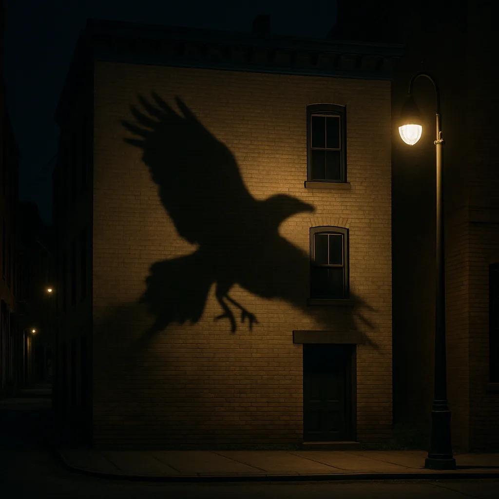 Nighttime Street View Showing a Building Wall