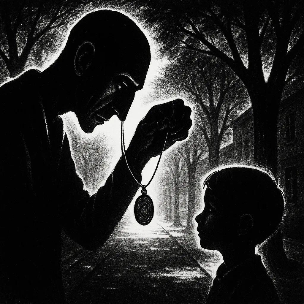 Long-faced Figure Intently Examines an Amulet