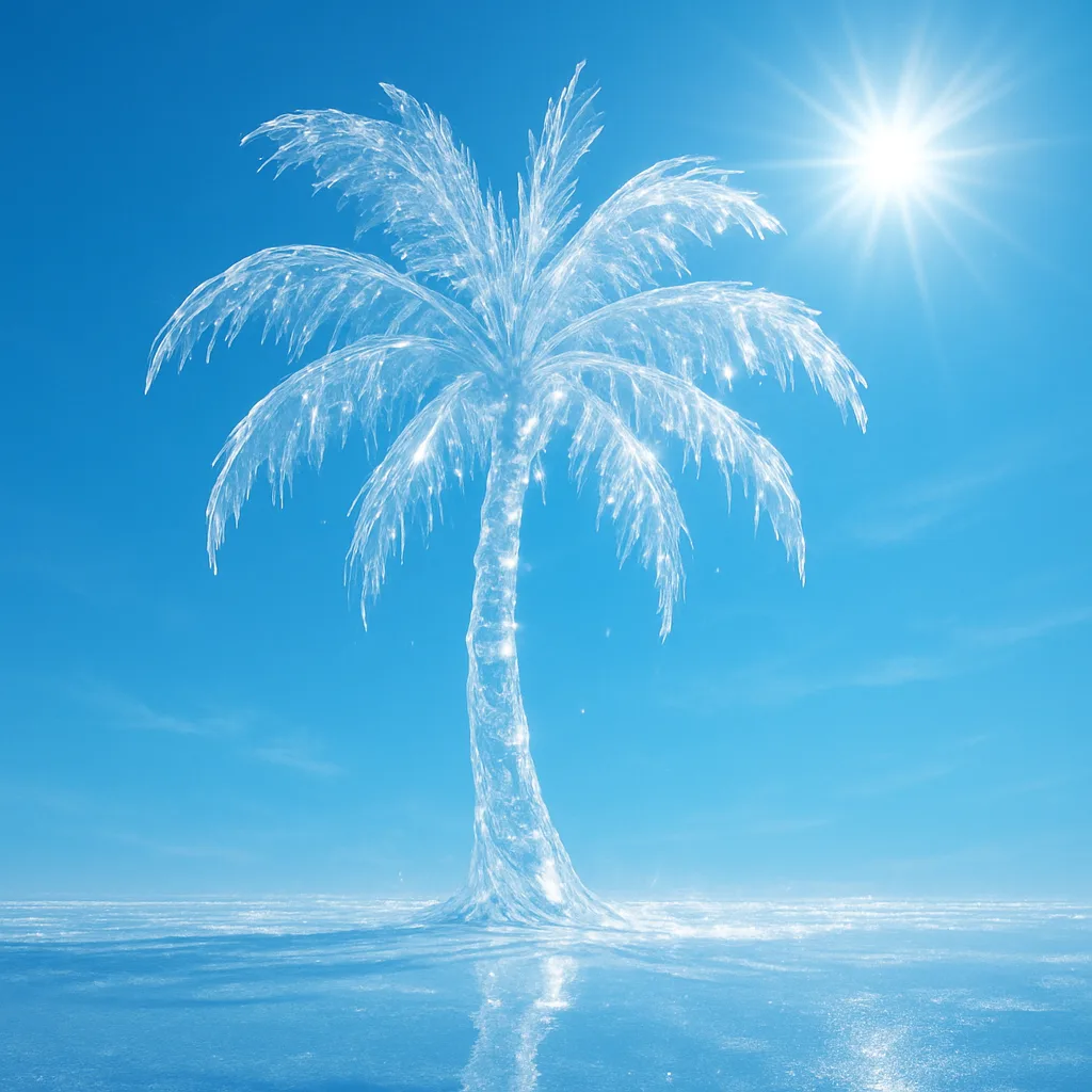 Fantastical Image Showcasing a Palm Tree Crafted Entirely