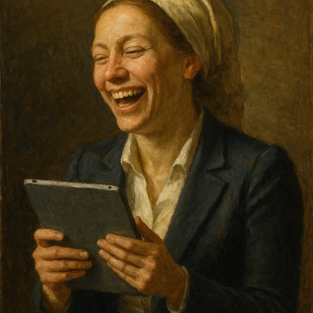 Oil Painting in the Style of Vermeer Depicting a Businesswoman