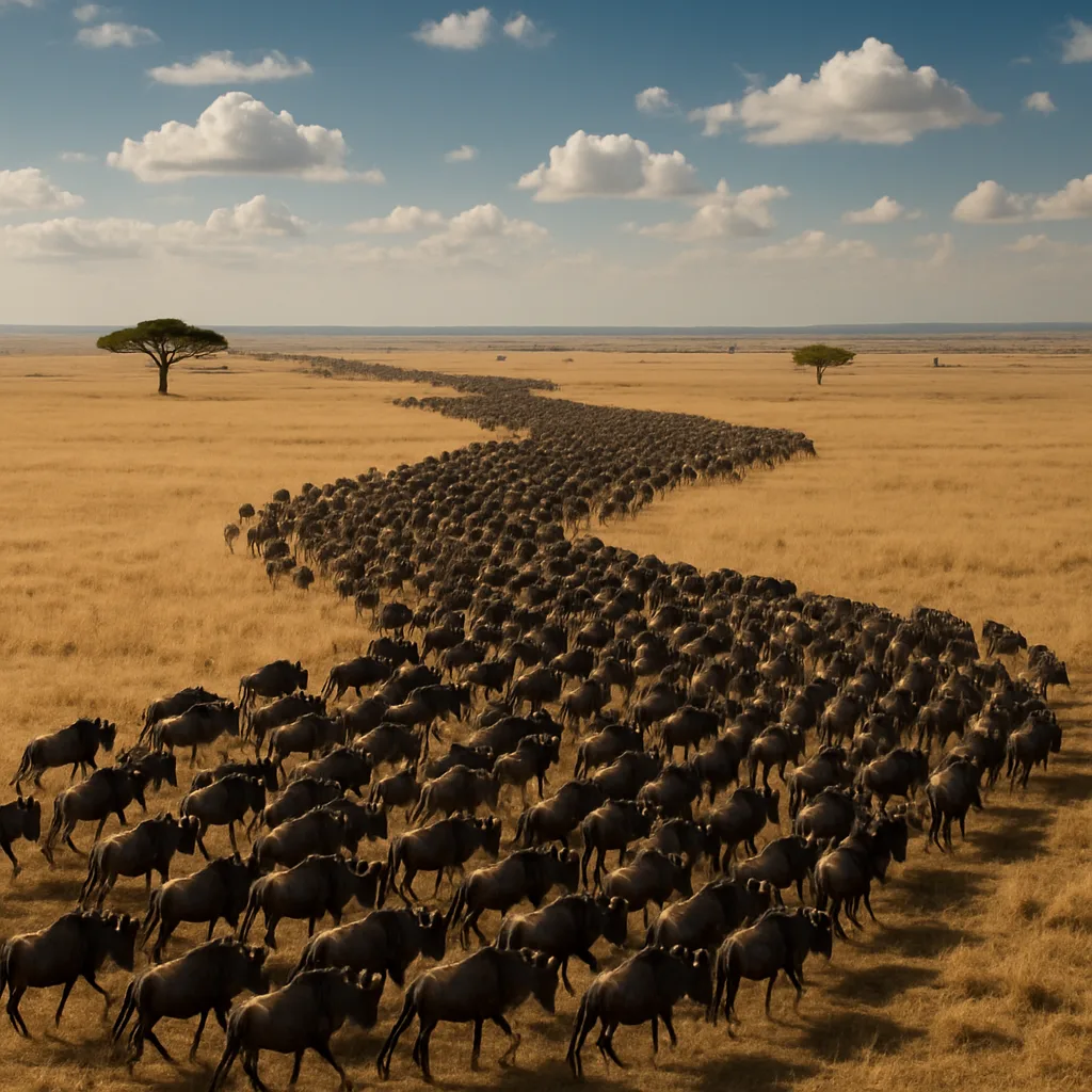 Massive Herd of Wildebeest