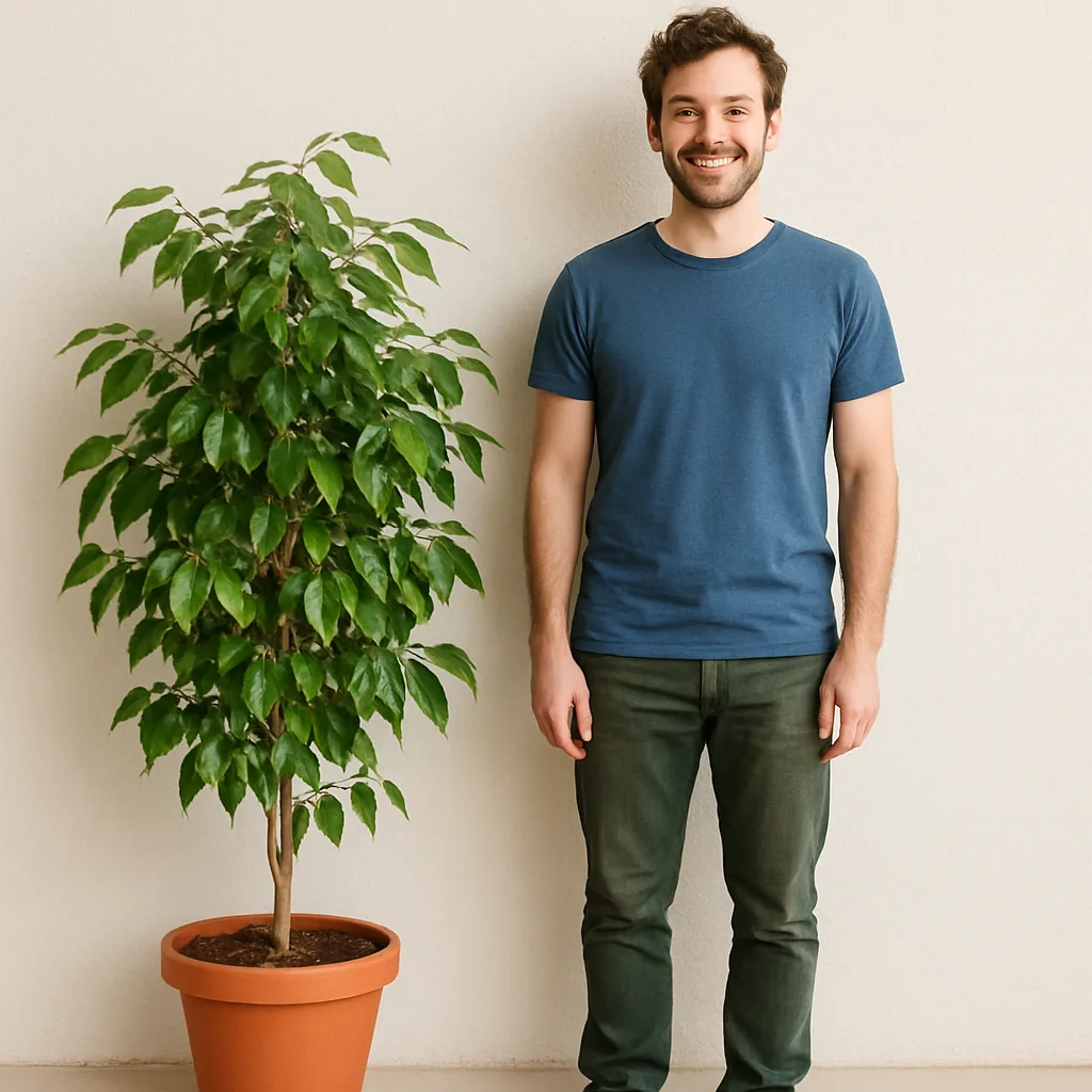 Picture Showing a Person Next to a Plant