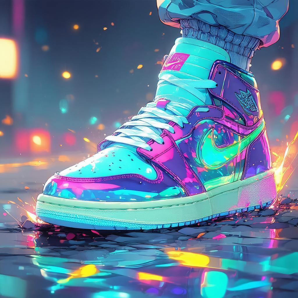 Futuristic Anime Sneakers in Glossy Detail