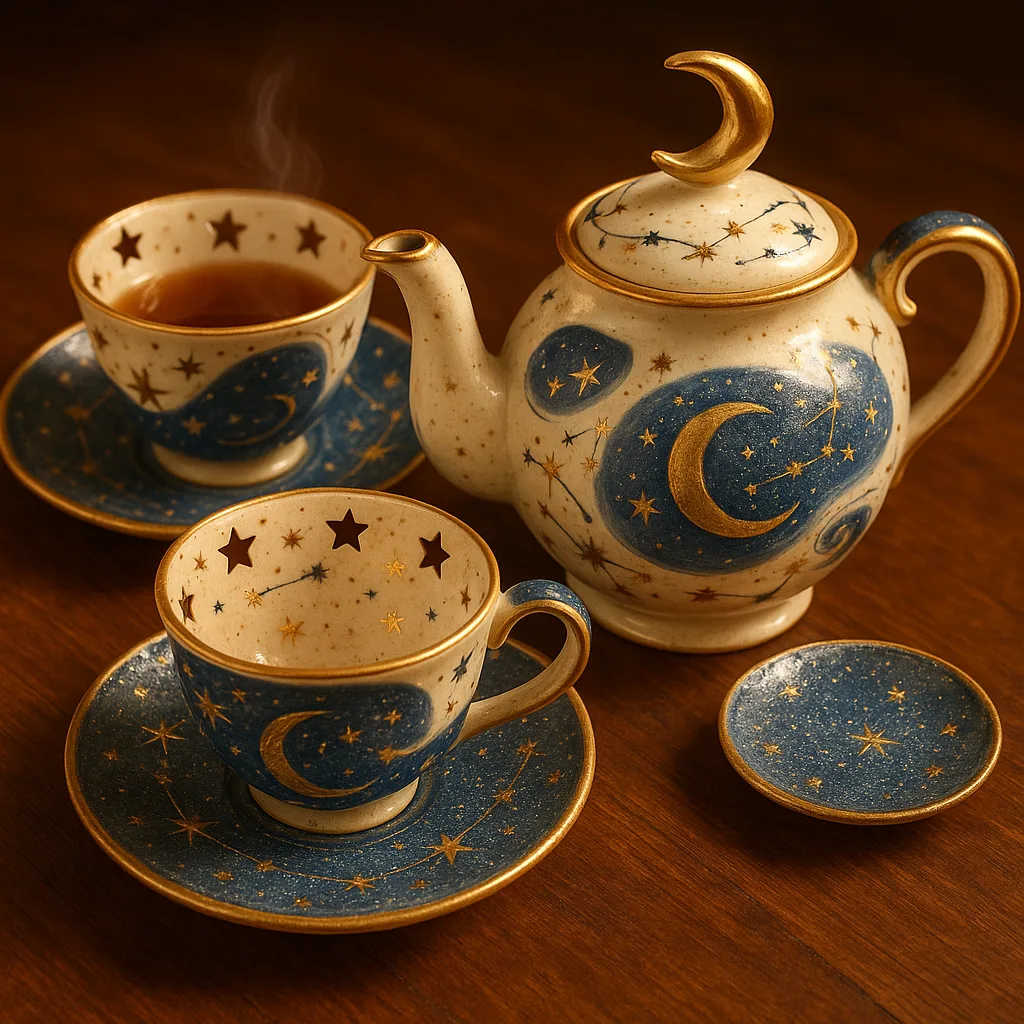 Whimsical Ceramic Tea Set with a Vintage Aesthetic