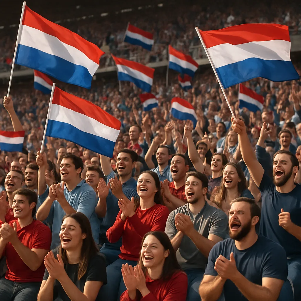Group of Enthusiastic Spectators Cheering