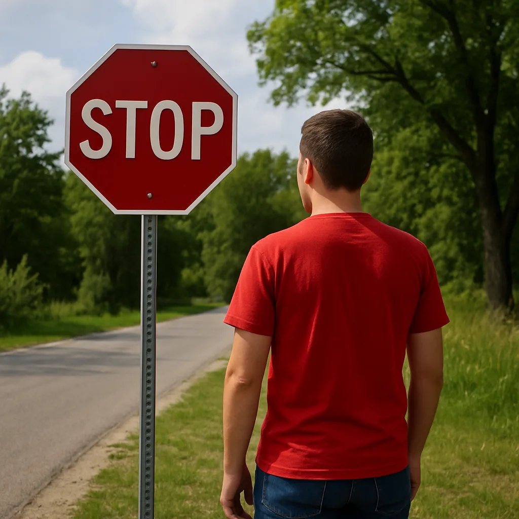 Person Wearing a Red Shirt