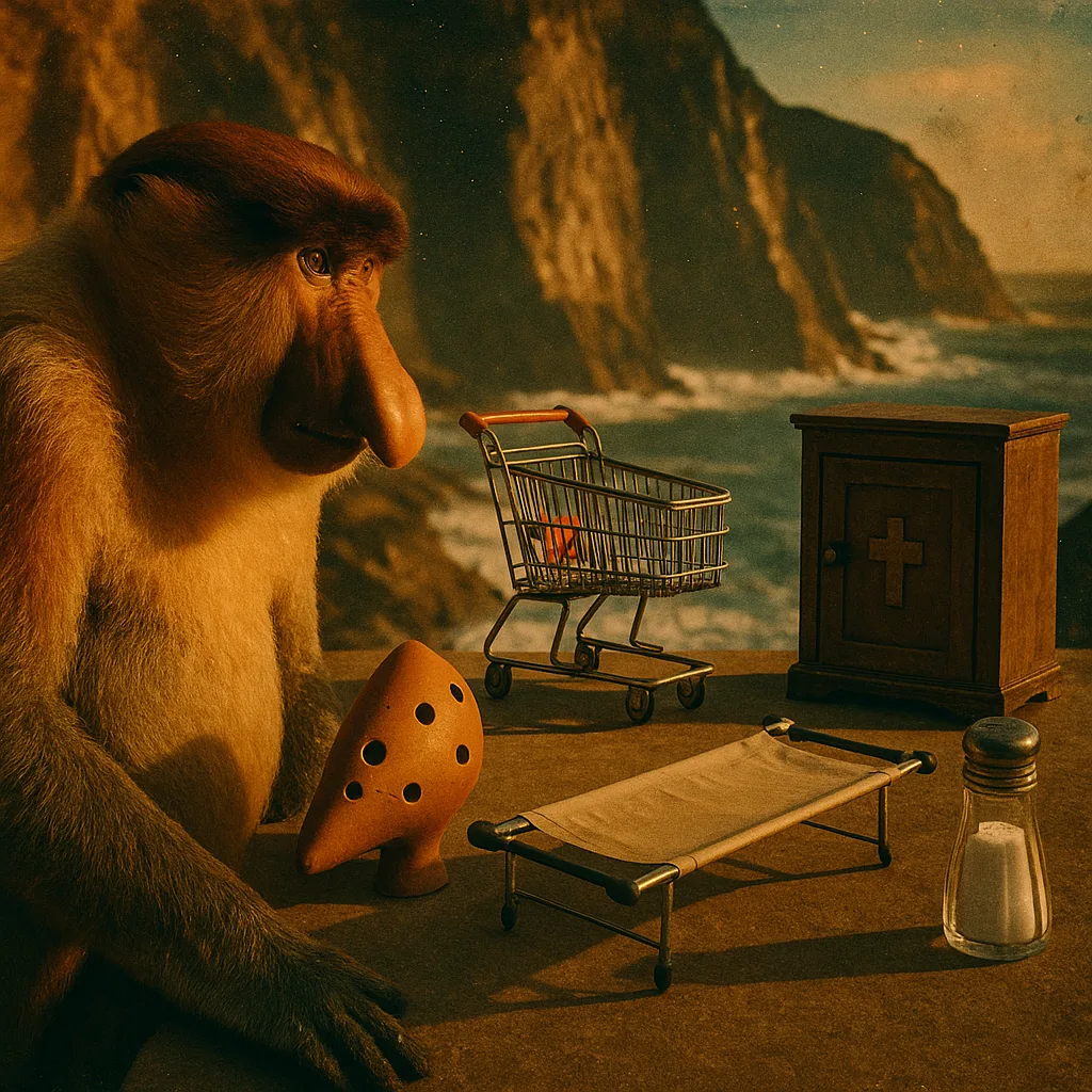 Proboscis Monkey Surveys a Bizarre