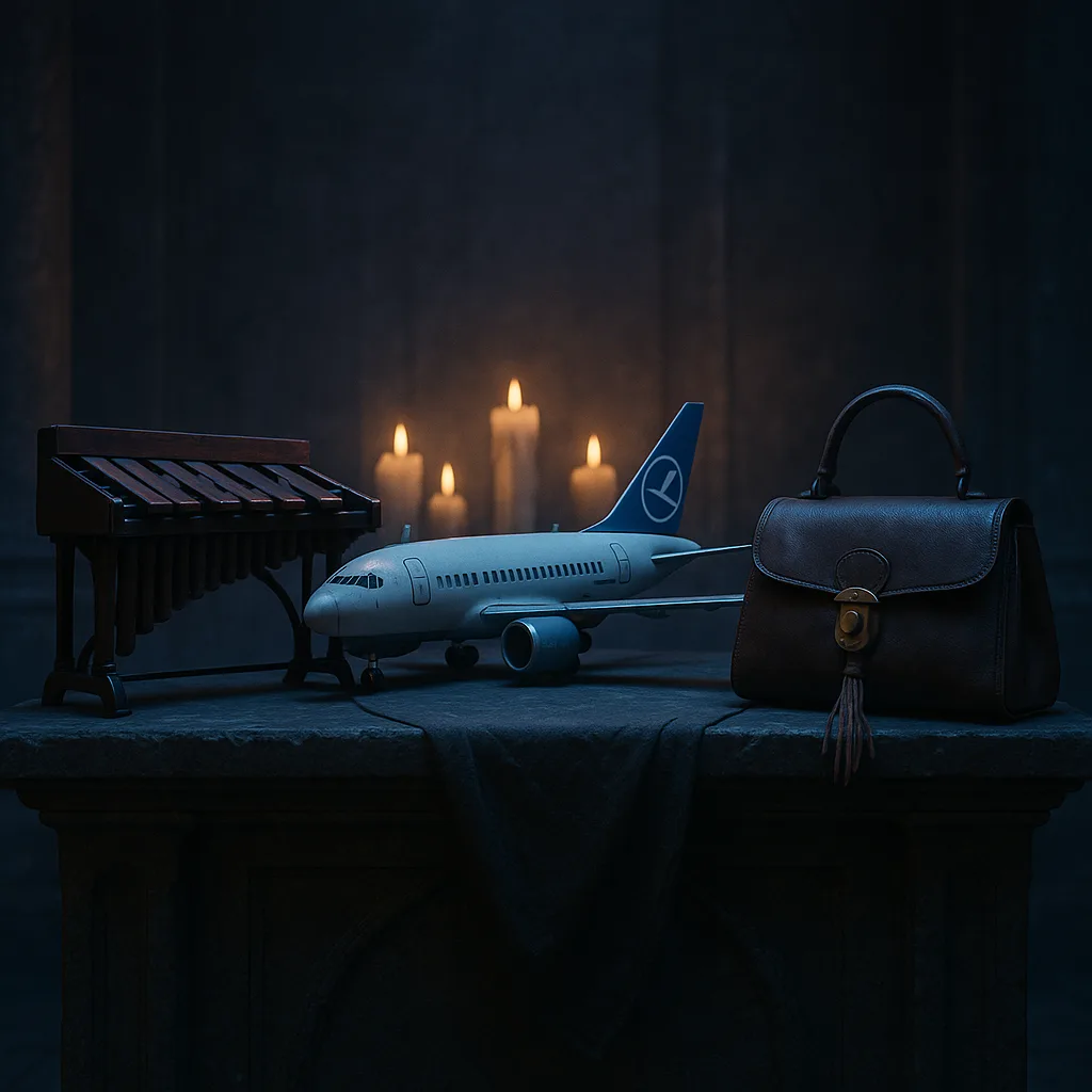 Central Altar Adorned with Mysterious Offerings