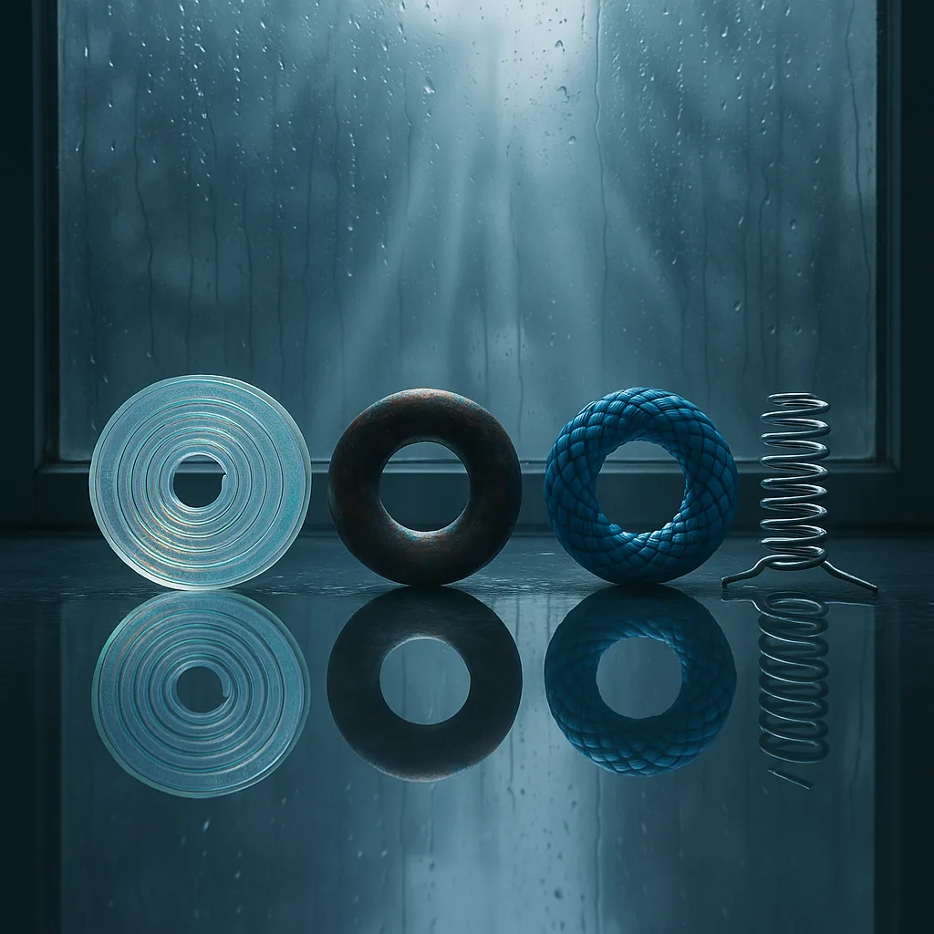 Through a Large Window Revealing a Rainy Day Outside