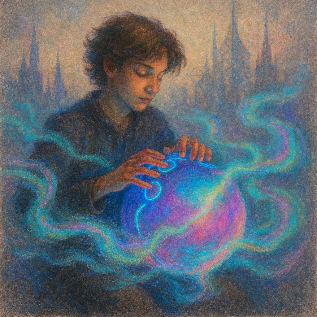 Detailed Pastel Artwork Depicting a Young Musician