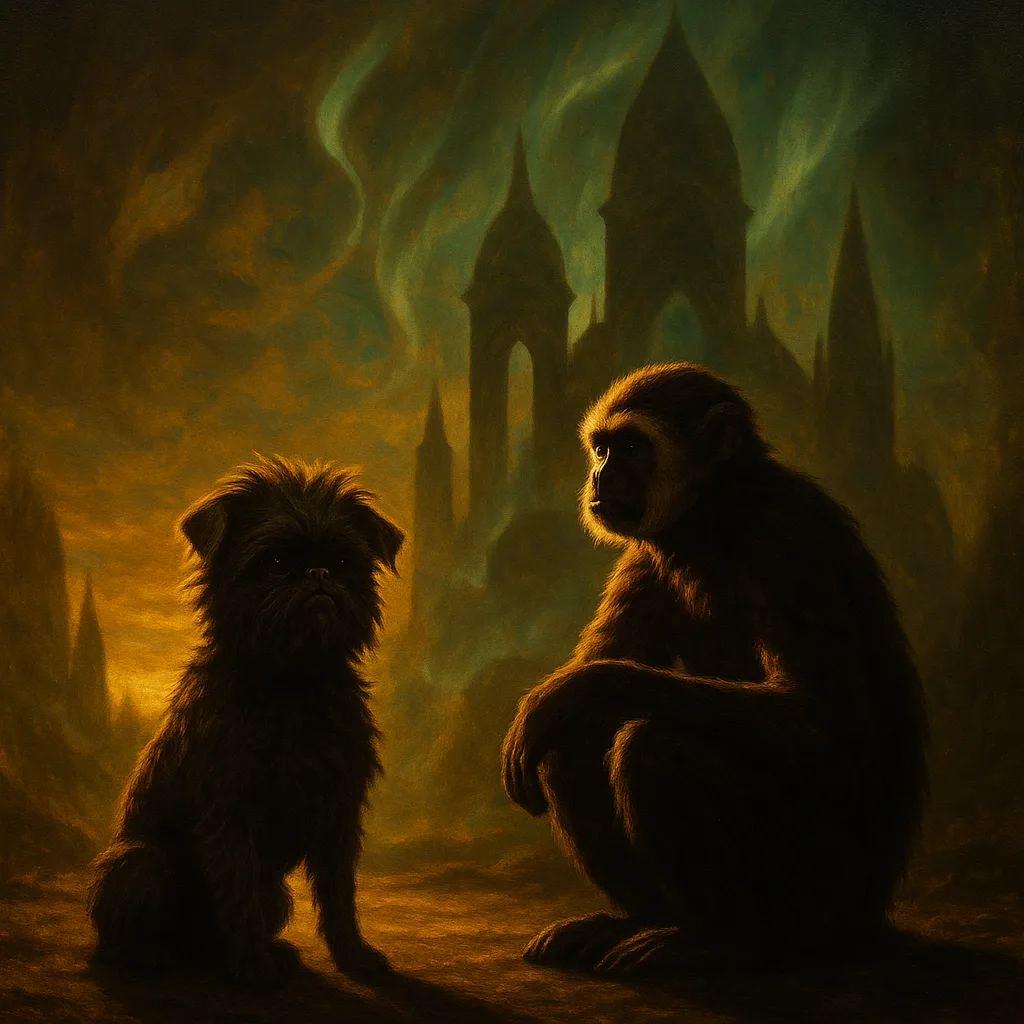 Affenpinscher and Gibbon