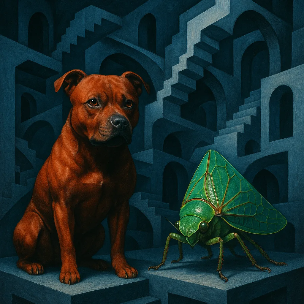 Two Distinct Subjects—a Rich Red Staffordshire Bullterrier