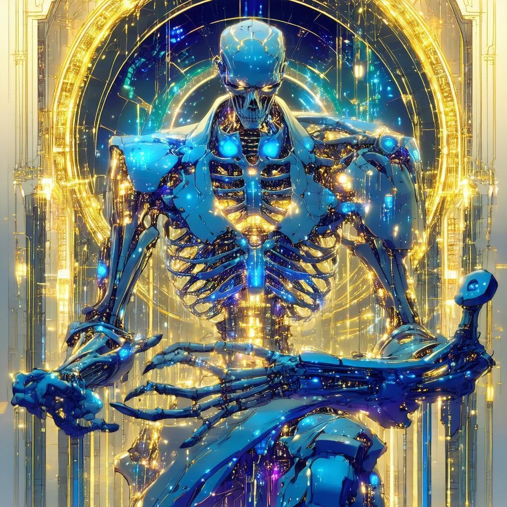 Glowing Wires of the Cyber Skeleton King