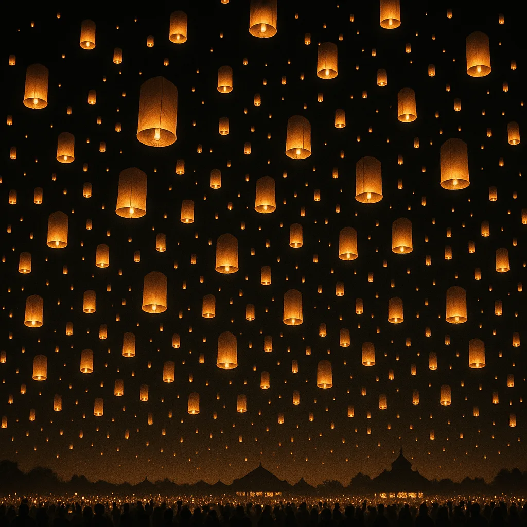 Thousands of Glowing Paper Lanterns Ascend Gracefully