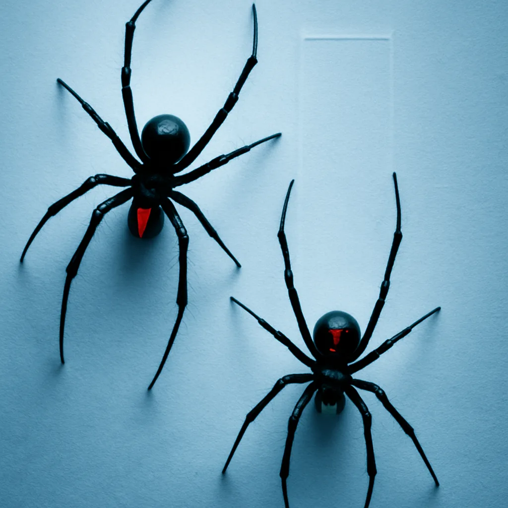 Two Diverse Backlit Black Widows