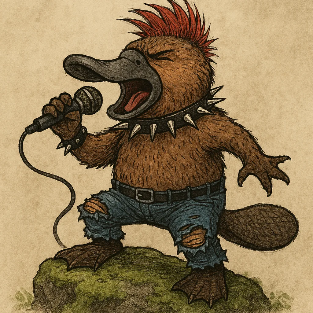 Rebellious Platypus Rocking a Punk Aesthetic