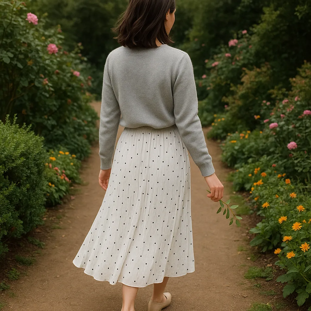 Woman Wearing a Light Gray Sweater