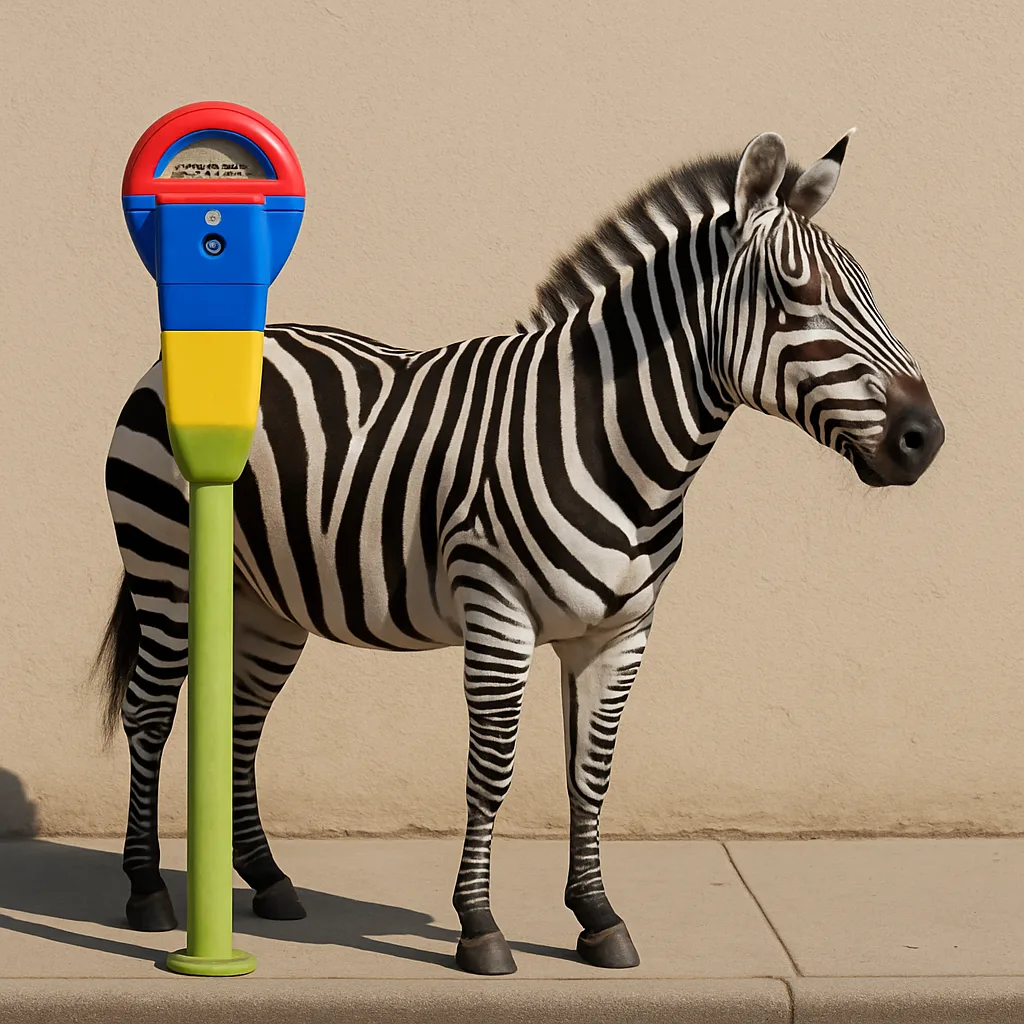 Zebra Positioned to the Right Side of a Vividly