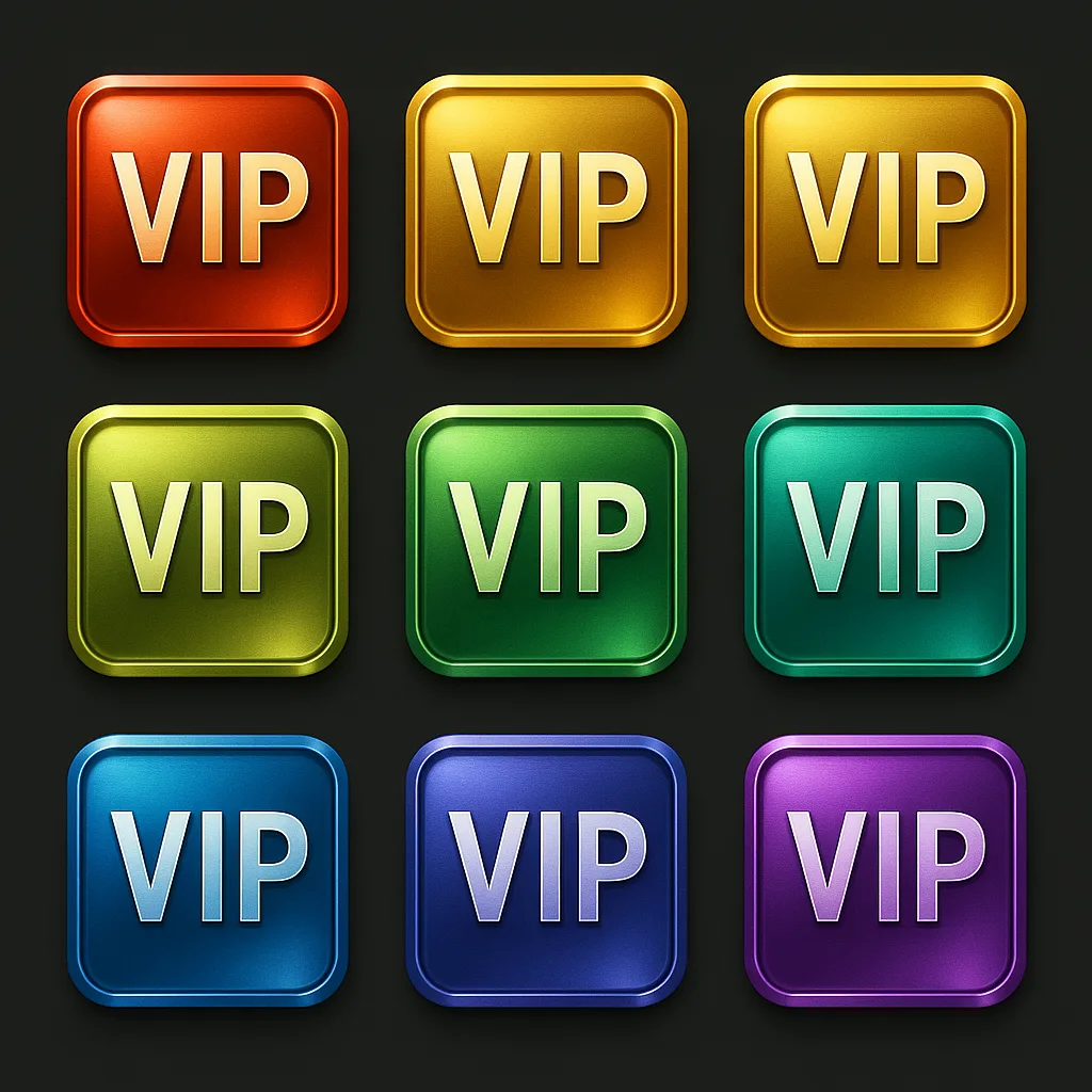 Collection of Nine Eye-catching VIP Badge Icons That Represent Exclusivity