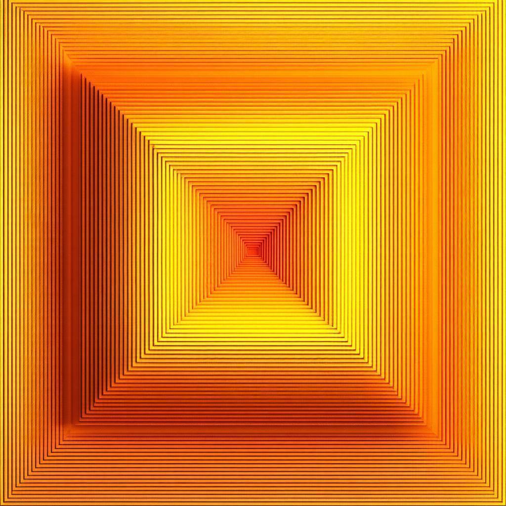 Concentric Squares Fading Yellow to Orange