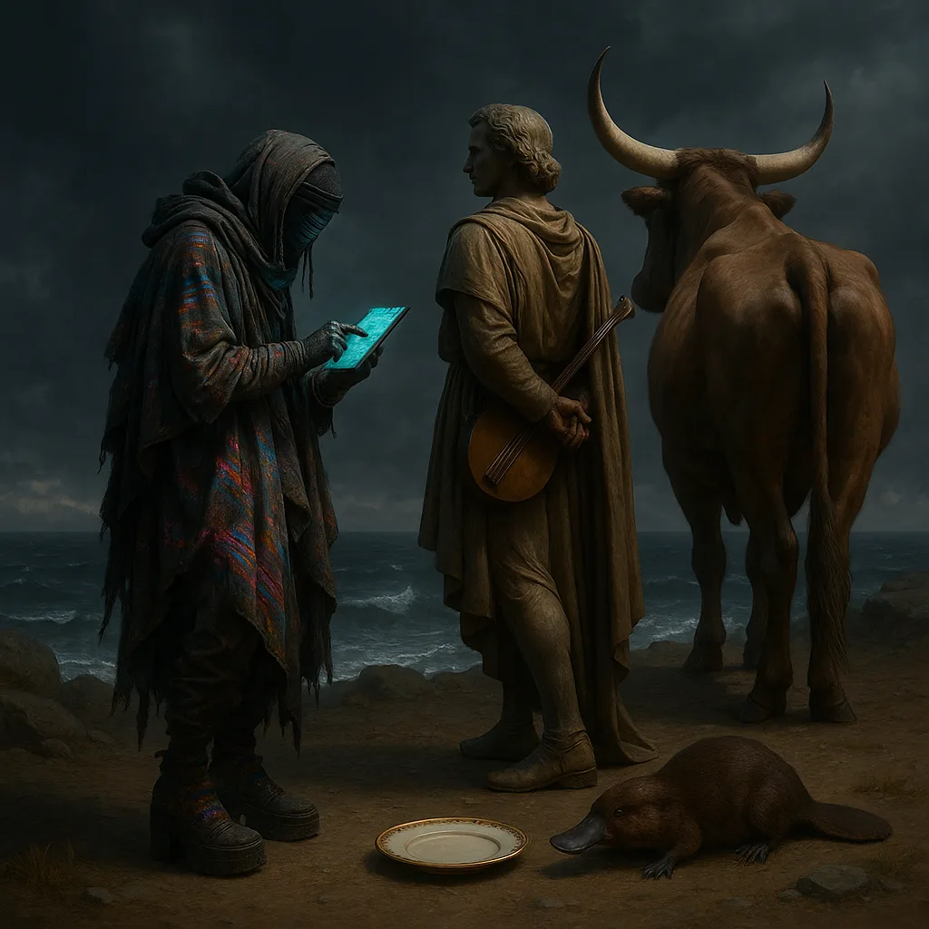 Slouched Cyberpunk Nomadic Figure