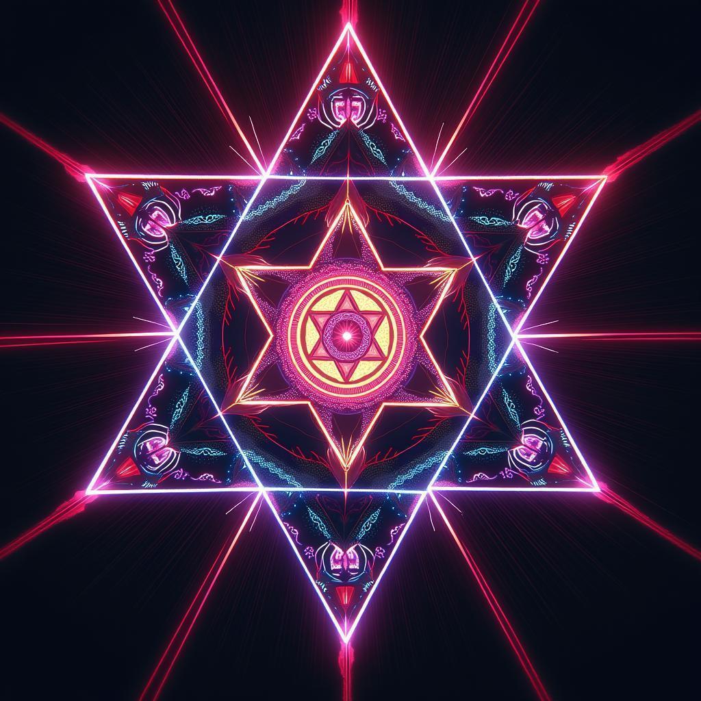Sacred Geometry Animated in Neon Lasers