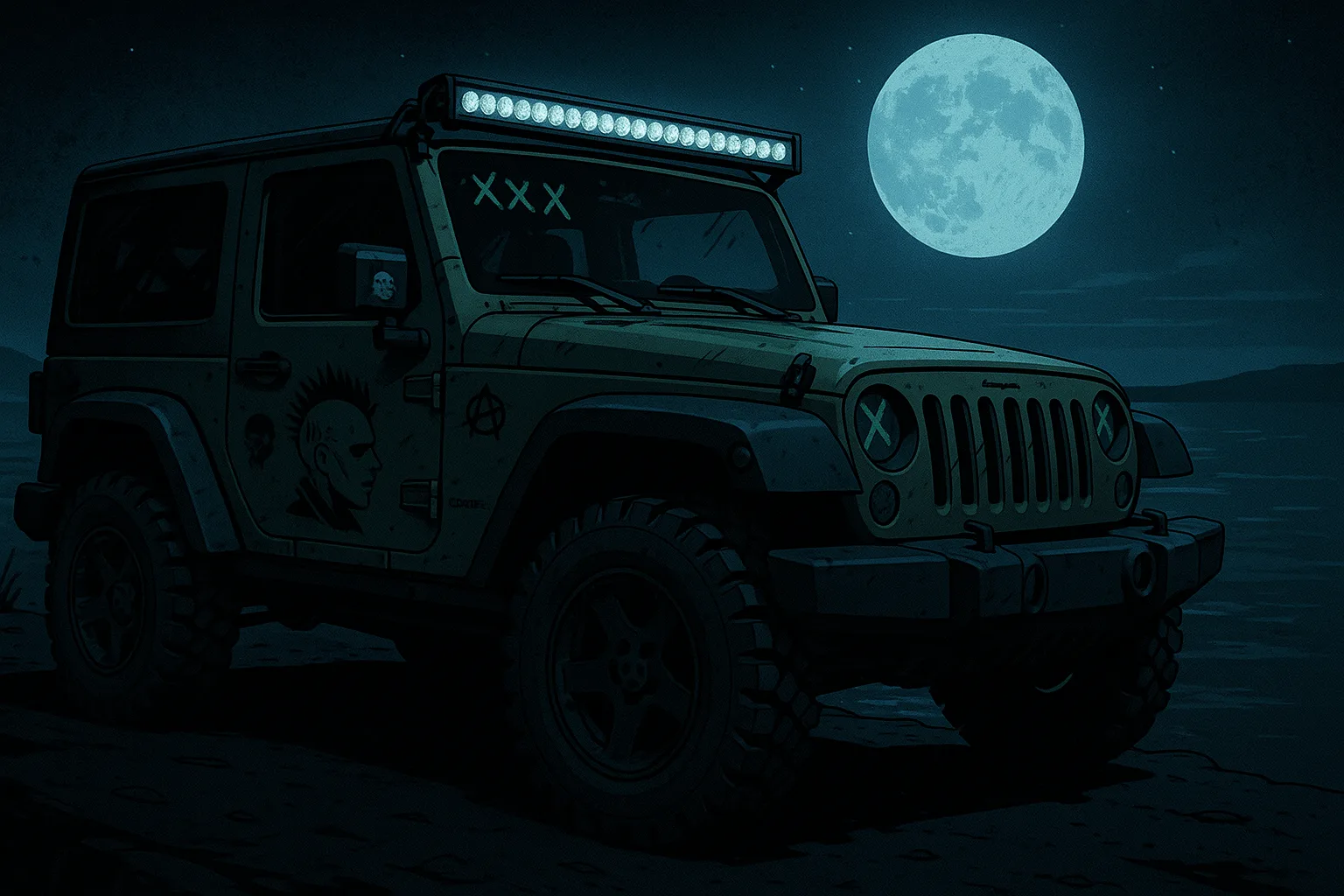Single Military Olive Drab Green Matte Jeep